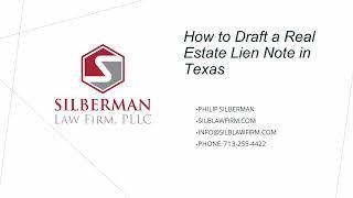 How to Draft a Promissory Note For Real Estate in Texas