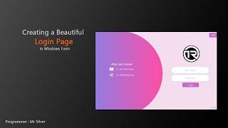 Login Form in C - Modern UI Designing ( Windows Form )