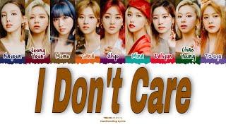 TWICE - 'I Don’t Care' by 2NE1 Color Coded Lyrics | nobodift