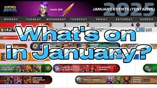 Empires & Puzzles January 2025 Calendar of Events what to expect from Small Giant this New Year?!.🫣🫣