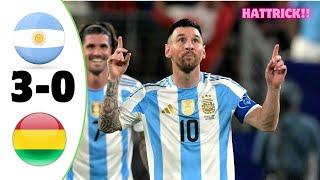 Messi Hat Trick | Argentina vs Bolivia 3-0 | All Goals & Highlights - 2024