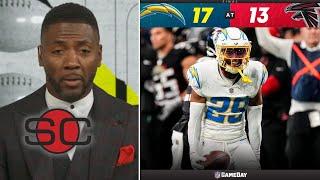 Jim Harbaugh elevated Chargers as best defense in NFL - ESPN reacts to Week 13 def. Falcons 17-13