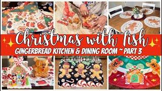 GINGERBREAD DISNEY DINING ROOM & KITCHEN | CHRISTMAS DECORATE WITH ME 2024