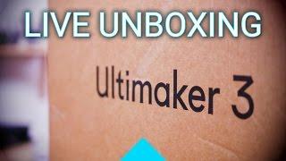 Ultimaker 3 live unboxing & first print!