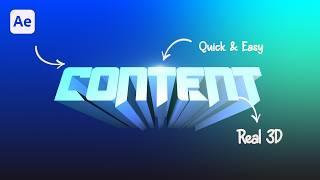 Insane EASY 3D Text Animation in After Effects (No Plugins!)