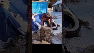 Fiskars Isocore Splitting Maul Is A BEAST #satisfying #woodworking