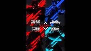 TANJIRO VS AKAZA VS GYOMEI VS DOUMA || #capcut #anime #demonslayer #edit #battle