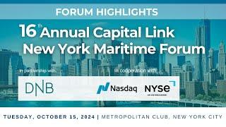 2024 16th Capital Link New York Maritime Forum - Highlights