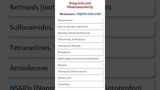 Drugs causing photosensitivity : Mnemonic #pharmacy #quickrevision