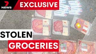 Shoplifters busted selling stolen groceries on the street | 7NEWS