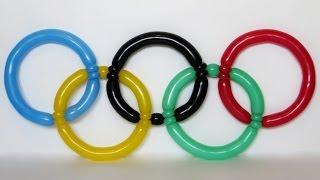 The Olympic rings of balloons - twisting tutorial (Subtitles)