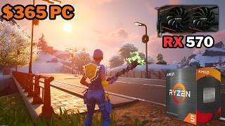 Fortnite Chapter 6 On A $365 PC | Ryzen 5 5500 + RX570 8GB | Performance Mode - Medium - High - Epic