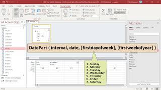 How to use DATEPART function in MS Access - Office 365