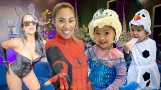 Spider Woman Vs. Elsa Battle - Nikki Blades is LATE!!!  Vlogmas Day 2