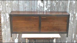 Steel framed Walnut TV cabinet doors