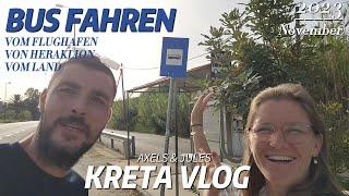 Bus fahren auf Kreta vom Flughafen, Heraklion & Land