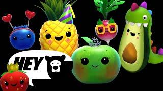 Hey Bear Sensory - Birthday Dance Party! - Dancing Fruit - Fun Animation and Upbeat Music!