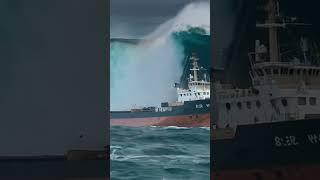Navigating the Storm: Where Waves Meet Adventure! ️  #ocean #scaryocean #roughseas