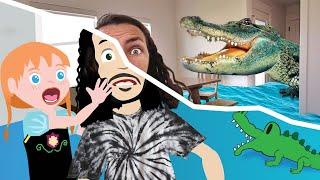 Magic ADLEY CARTOON  Secret Room & Alligators inside our House!  DONT GET CAUGHT the floor is Lava!