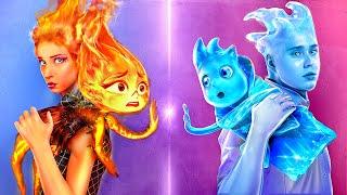 Ember and Wade from Elemental have Children! Fire vs Water Parenting Hacks! - Part 2