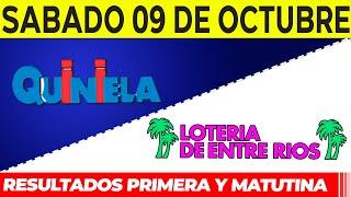 Quinielas Primera y matutina de Córdoba y Entre Rios Sábado 9 de Octubre