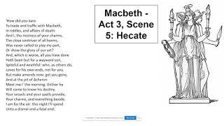 Macbeth Act 3, Scene 5 - Hecate - brief explanation/analysis