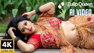 Ai Actress Global /   4K Ai video / Tulip Garden / Beautiful Plus Size indian Saree models