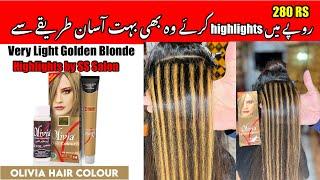 Olivia Hair Colours Review At Home // very light, golden blonde //highlights with Olivia hair colour