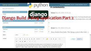 Django Build a blog application Part 2 with WYSIWYG Editor Pagination and Comments