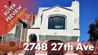 Buyer Preview:  2478 27th Avenue, San Francisco, Parkside Home Updated  - 4K