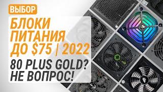 Выбор блоков питания до $75 в 2022 году. 80 PLUS Gold? Не вопрос!