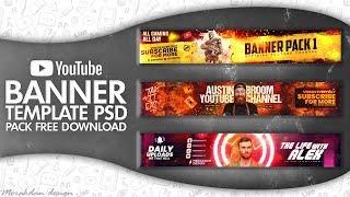 YouTube Banner Template Photoshop Pack | Free Download [2021]