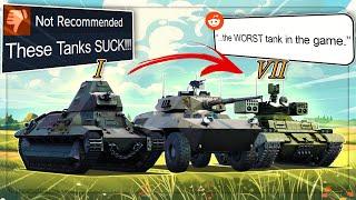 The WORST Tanks of every rank in War Thunder (according to the internet)