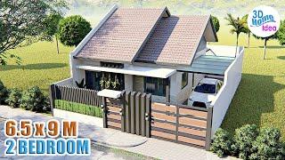 ELEGANT SMALL HOUSE DESIGN | 6.5 X 9 Meters (21.3 x 29.5ft) with 2 bedroom