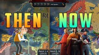 [EU4] Now (1.30 - 2020) vs Then (1.4 - 2013) - Double Timelapse (AI only)