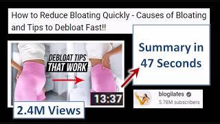 Summary of How to Reduce Bloating Quickly - Causes of Bloating and Tips to Debloat Fast!!