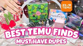 HUGE TEMU HAUL | MUST HAVE NAIL DUPES ON A BUDGET | PRICES & LINKS INCLUDED | RED GLASS GEL X NAILS