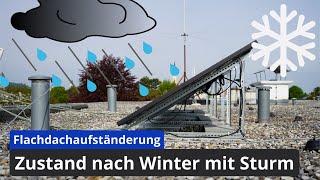 Zustand Flachdachaufständerung nach Winter mit 112km/h Sturm | Ballastierung | Solar | PV