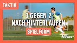 Fussballtraining: 3 gegen 2 nach Hinterlaufen - Spielform - Taktik