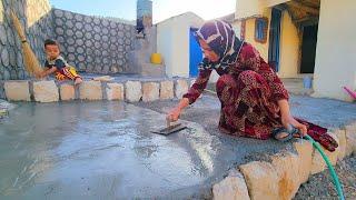 "Backyard Floor Cementing: A Friendly Project with Mohammad and a Good Friend"