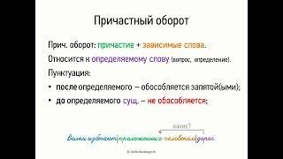 Причастный оборот (7 класс, видеоурок-презентация)