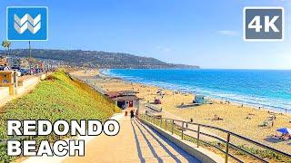 [4K] SCENIC WALK: Redondo Beach Esplanade in South Bay Los Angeles, California - Walking Tour 