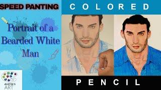 Bearded White Man Portrait | Colored Pencil Tutorial | Austin's Art