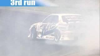 Ken Nomura drifting 4th gear in his Blitz Uras ER34 Skyline