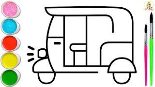 How to Draw Auto Rickshaw | Step by Step | Drawing Tutorial | ऑटो रिक्शा का चित्र बनाना सीखें