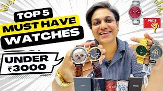 5 Best Watches for Men Under ₹3000 Casio, Titan, Timex, Sonata Watches haul | Watches Haul 2025