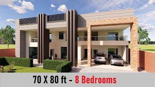 1 kanal house design in pakistan | 8 bedroom house design | 2 floor house design