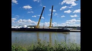 #Hafen #Spelle, Verladung eines #Tanks, ca 35m lang  Sommer 24