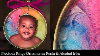 How to create Alcohol Ink Effects in Resin in Metal-framed Ornaments/Coasters