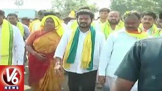 TDP MLA Revanth Reddy Begins Raithu Poru Yatra In Jayashankar Bhupalpally District | V6 News